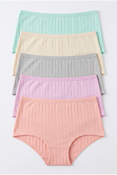 Nicoletta Chiloți de damă, pachet de 5, cu talie înaltă, din bumbac, lycra, r...