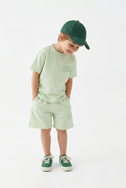 TRENDYOLKIDS Mint Boy's Flat Pleteno Donji - Gornji Set TKDSS26AU00100