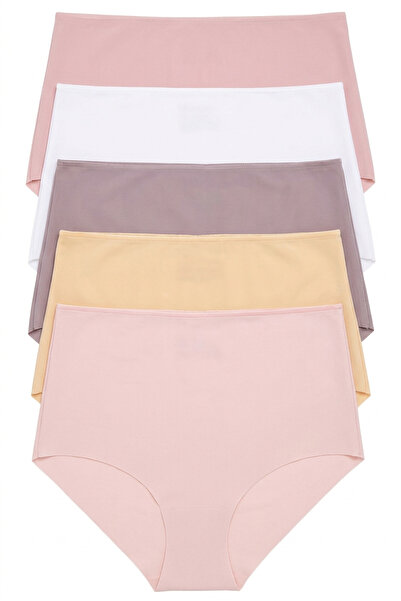 Nicoletta Kadın Külot Ekstra Yüksek Bel Lazer Kesim Esnek Iz Yapmayan 5 li Pa...