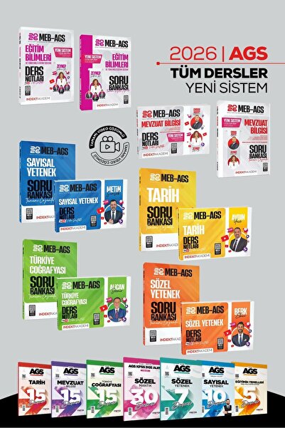 İndeks Akademi 2026 Ags Tüm Dersler Ders Notları Soru Bankası Eğitim Mevzuat ...