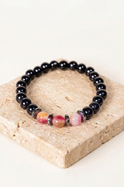 Tudors Natural Stone Men's Black Bracelet