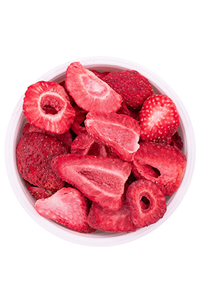 dokuru Çilek Kuru Meyve Cipsi - Dondurularak Kurutulmuş Freeze Dried Çıtır Çilek