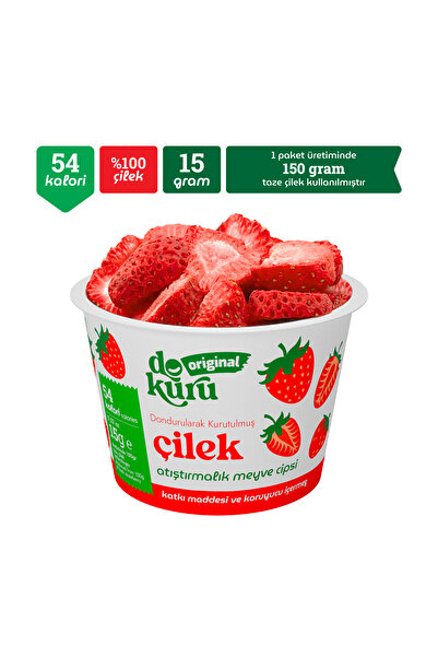 dokuru Çilek Kuru Meyve Cipsi - Dondurularak Kurutulmuş Freeze Dried Çıtır Çilek