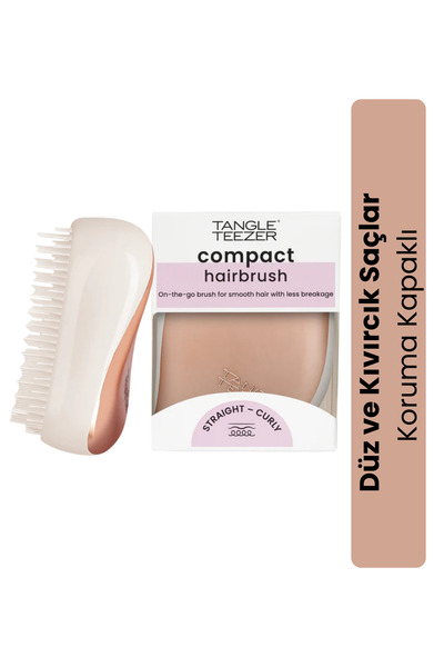 Tangle Teezer Compact Styler Rose Gold Ivory Kapaklı Saç Fırçası - Düz Kıvırc...