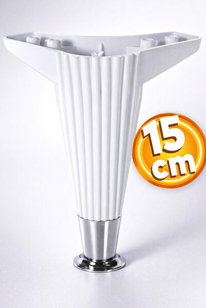 Badem10 Wetra Line 15 Cm (BEYAZ KROM) Mobilya Kanepe Koltuk Ayağı Ayakları