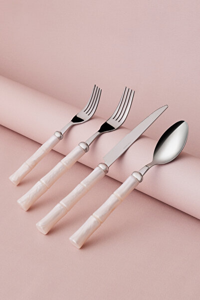 Karaca Ember 6 Kişilik 24 Parça Çatal Kaşık Bıçak Takımı Krem