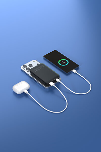 S-LINK M1031 10000mAh Magsafe 15W HSC22.5W+PD20W+QC3.0 Siyah LCD Taşınabilir Şarj Cihazı Powerbank
