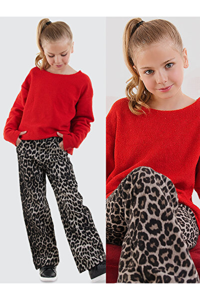 Denokids Crop Top Girl's Red Sweatshirt