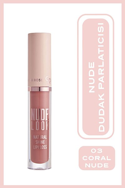 Golden Rose Nude Look Natural Shine Lipgloss No: 03 Coral Nude - Doğal Parlak...