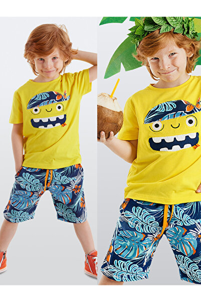 Denokids Καλοκαιρινό μπλουζάκι και σορτς για αγόρι της Hawaiian Pirate