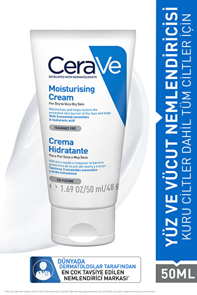 CeraVe Nemlendirici Krem Kuru ve Çok Kuru Ciltler 50 ml