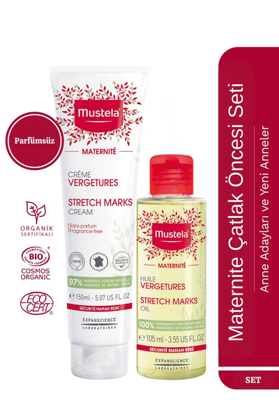 Mustela Maternite Çatlak Öncesi Seti - (Çatlak Kremi & Yağı)