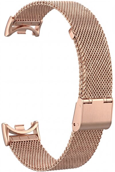 Fibaks Xiaomi Mi Band 8 Compatible Stainless Case Metal Straw Cord Strap Brac...