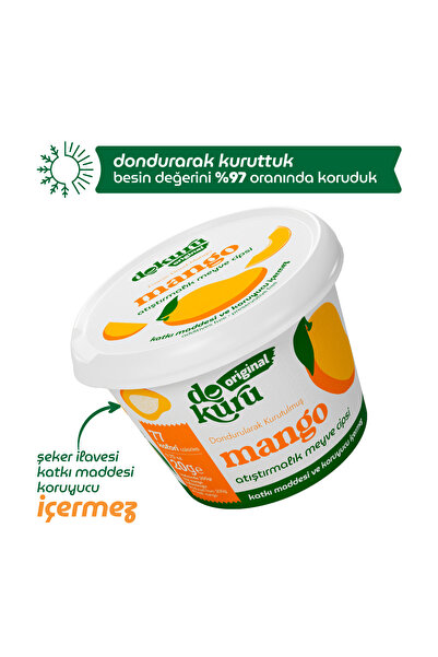 dokuru Mango Kuru Meyve Cipsi - Dondurularak Kurutulmuş Freeze Dried Çıtır Mango