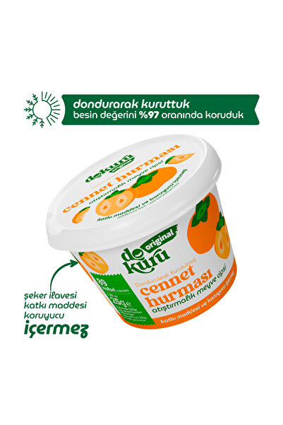 dokuru Cennet Hurması Kuru Meyve Cipsi - Dondurularak Kurutulmuş Freeze Dried Çıtır Trabzon Hurması