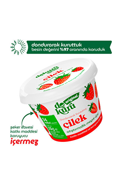 dokuru Çilek Kuru Meyve Cipsi - Dondurularak Kurutulmuş Freeze Dried Çıtır Çilek