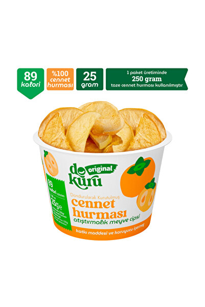 dokuru Cennet Hurması Kuru Meyve Cipsi - Dondurularak Kurutulmuş Freeze Dried Çıtır Trabzon Hurması