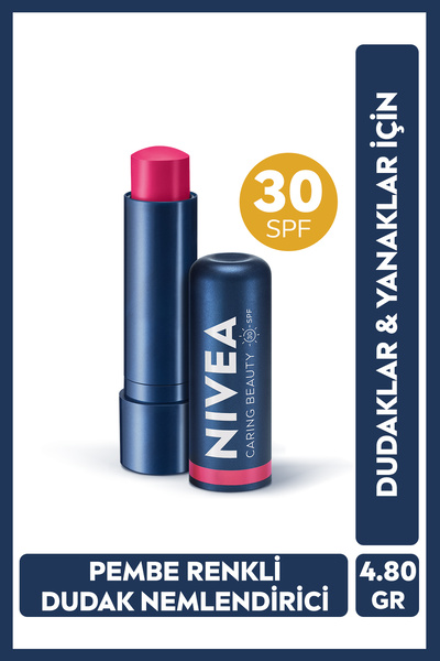 NIVEA Renkli Dudak Bakım Kremi,pembe,4,8gr,nemlendirme,spf30,doğal Yağlar,e V...