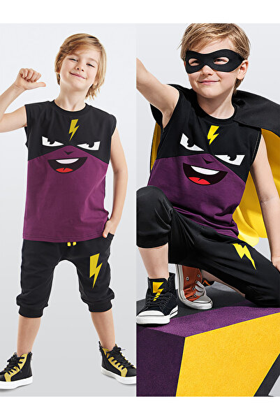 Denokids Ανδρικό μπλουζάκι Lightning Mask Σορτς Capri σε τάση