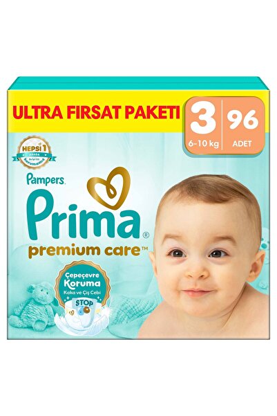 Prima Bebek Bezi Premium Care 3 Numara 96 Adet  Ultra Fırsat Paketi