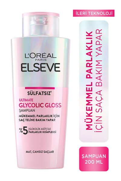 ELSEVE Glycolic Gloss Mükemmel Parlaklık için Bakım Yapan Şampuan 200ml