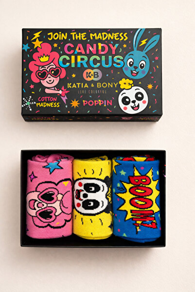 Katia&Bony Κάλτσες Unisex 3-pack Candy με Με σχέδιο κουτιά