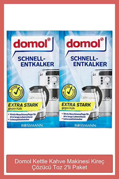 DOMOL Kettle Kahve Makinesi Kireç Çözücü Toz 2'li Paket