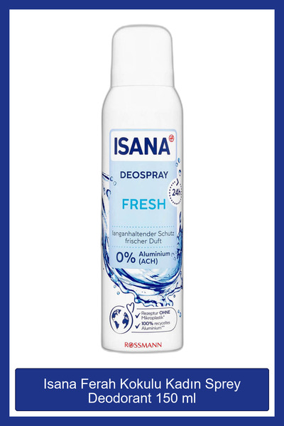 ISANA Ferah Kokulu 150 ml Kadın Sprey  Deodorant 4305615610467