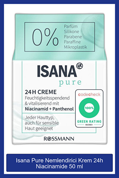 ISANA Pure Nemlendirici Krem 24h Niacinamide 50 ml