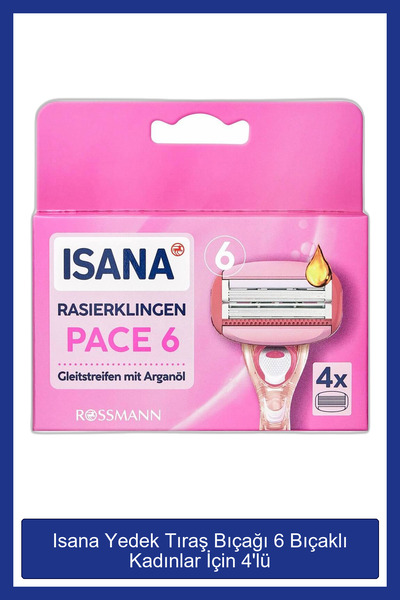ISANA Spare Shaving Razor 6 Blades Set of 4