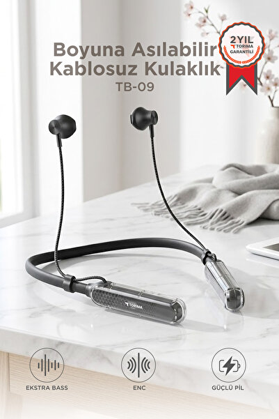 Torima Bluetooth Boyun Askılı Kulaklık Wireless Neckband ENC Extra Bass Type-...