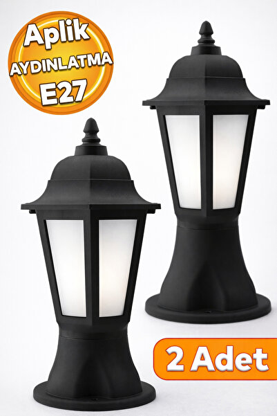 Badem10 Bahçe Aplik Lamba Aydınlatma Lale Bahçe Duvar Üstü Armatürü E27 Duy S...