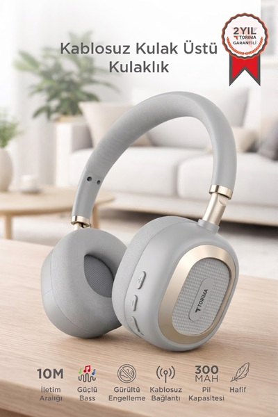 Torima Bluetooth Kulaklık Kulak Üstü Kablosuz Kulaklık HD70 Gri
