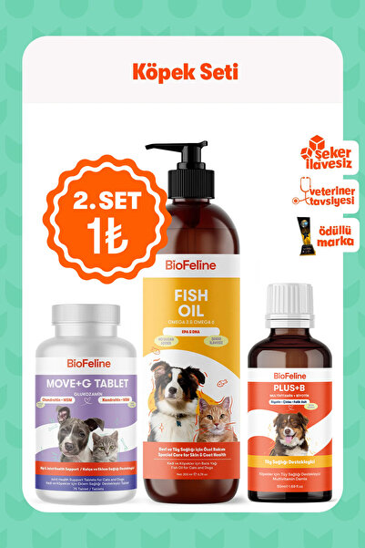 BioFeline Eklem Hareketliliği ve Tüy Sağlığı Destekleyici Köpekler İçin Omega...