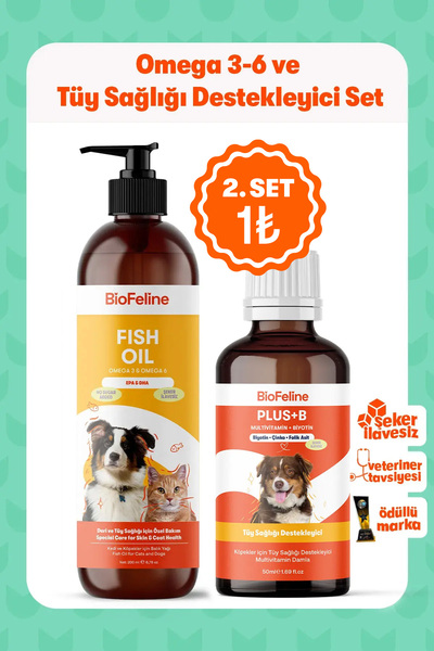BioFeline Tüy Dökülmesi Azaltıcı ve Parlaklık Artırıcı Köpekler İçin Omega 3-...