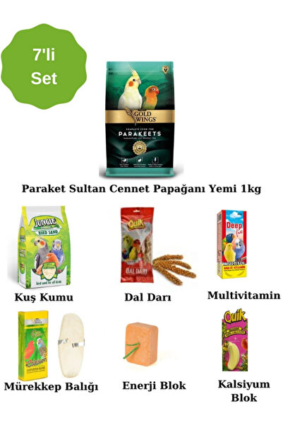 Gold Wings Premium Paraket Sultan Cennet Papağanı Yem Set