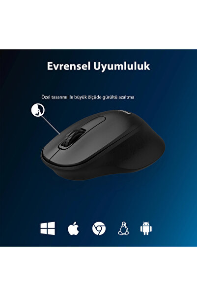 Philips SPK7448 Kablosuz 1600DPI 3 Tuşlu Optik Mouse Siyah (Philips Türkiye Garantili)