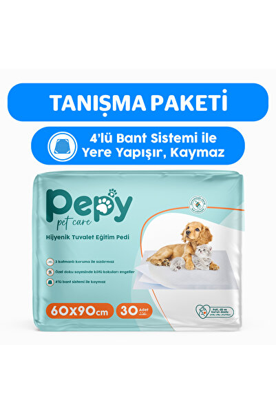 PEPY 60x90 Hijyenik Tuvalet Eğitim Pedi 30'lu 1 Paket 30 Adet