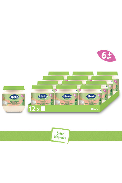 Hero Baby Muzlu Bisküvili Muhallebi Kavanoz Mama 120g X 12 (1440G)