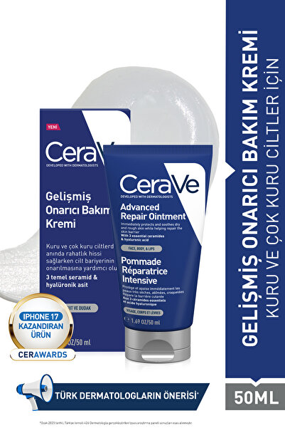 CeraVe Kuru Ciltler İçin Gelişmiş Onarıcı Bakım Kremi 50 ml