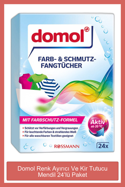 DOMOL Renk Ayırıcı Ve Kir Tutucu Mendil 24’lü Paket