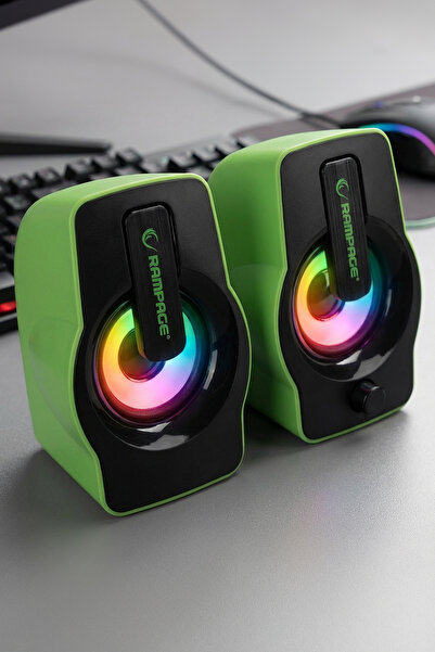 Rampage RMS-G7 FALSETTO 2.0 6 W 50Hz-20KHz Yeşil Multimedia 5V USB Speaker