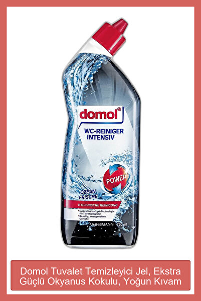 DOMOL Tuvalet Temizleyici Jel, Ekstra Güçlü Okyanus Kokulu, Yoğun Kıvam 750 ml