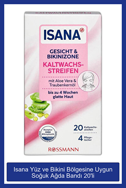 ISANA Yüz ve Bikini Bölgesine Uygun Soğuk Ağda Bandı 20 Adet