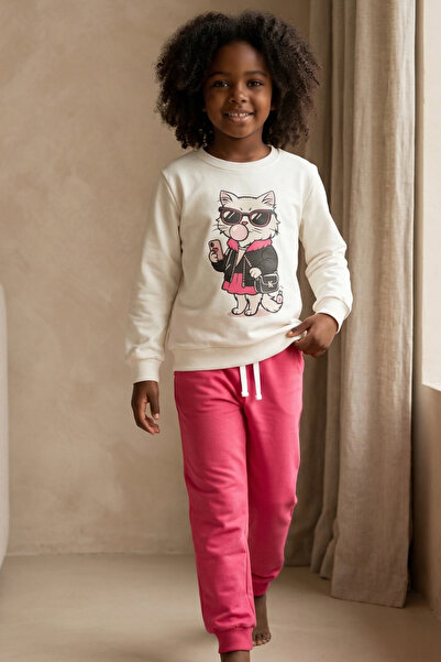 Katia&Bony Σετ αθλητικής φόρμας με μοτίβο γάτας για κορίτσια