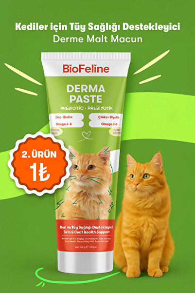 BioFeline Tüy Dökülmesi Azaltıcı ve Deri Sağlığı Destekleyici Kediler İçin De...