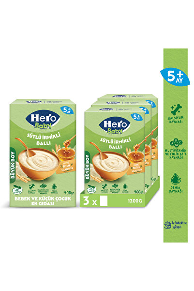 Hero Baby Sütlü Irmikli Ballı 400g X3