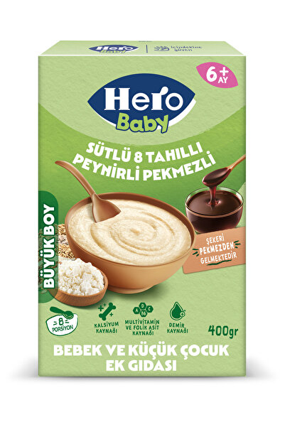 Hero Baby Sütlü 8 Tahıllı Peynirli Pekmezli Kaşık Mama 400g