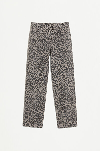 LEFTIES Λεπτό φαρδύ τζιν Με animal print