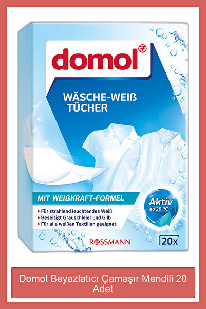 DOMOL Beyazlatıcı Çamaşır Mendili 20 Adet